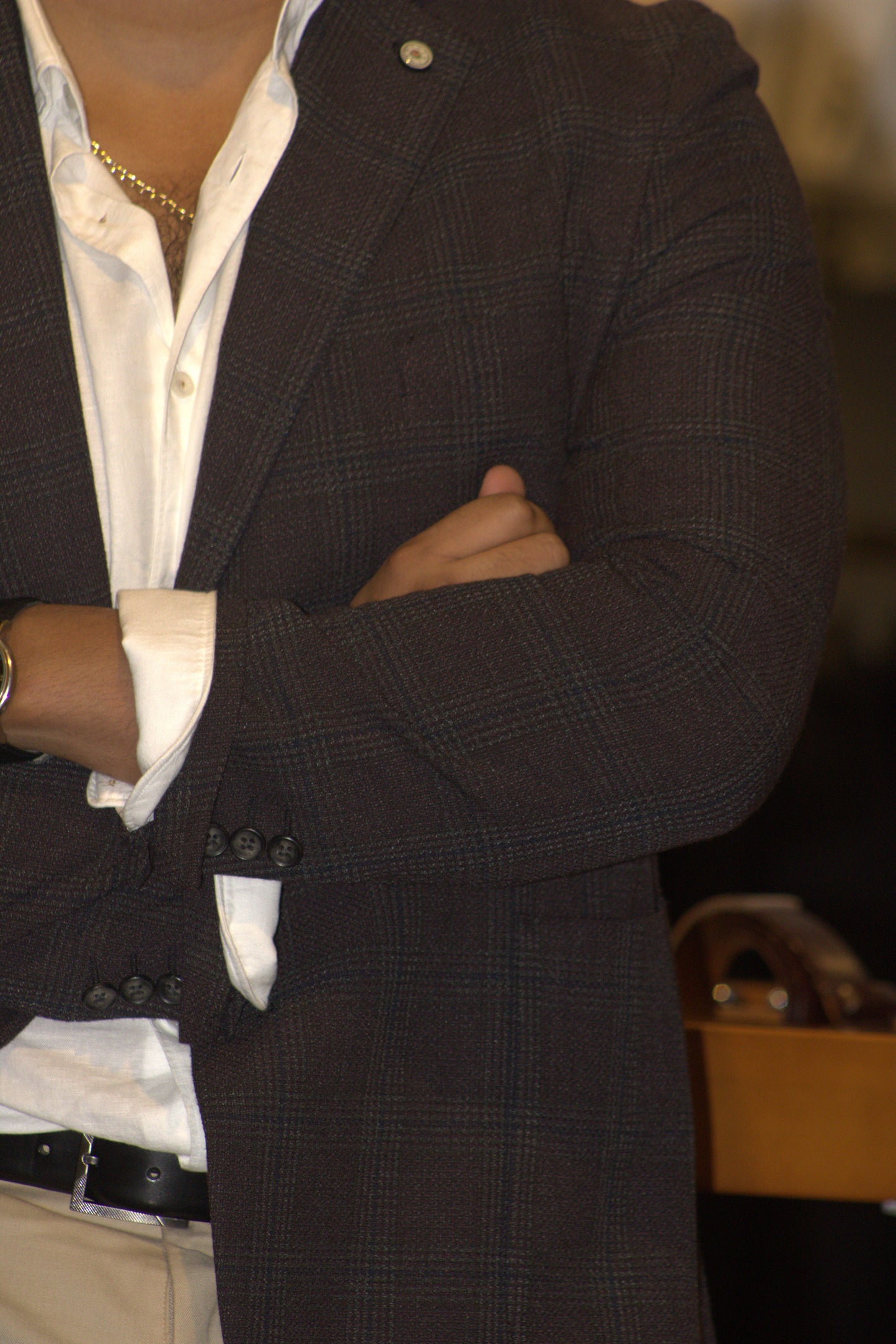 BROWN TEXTURE BLAZER