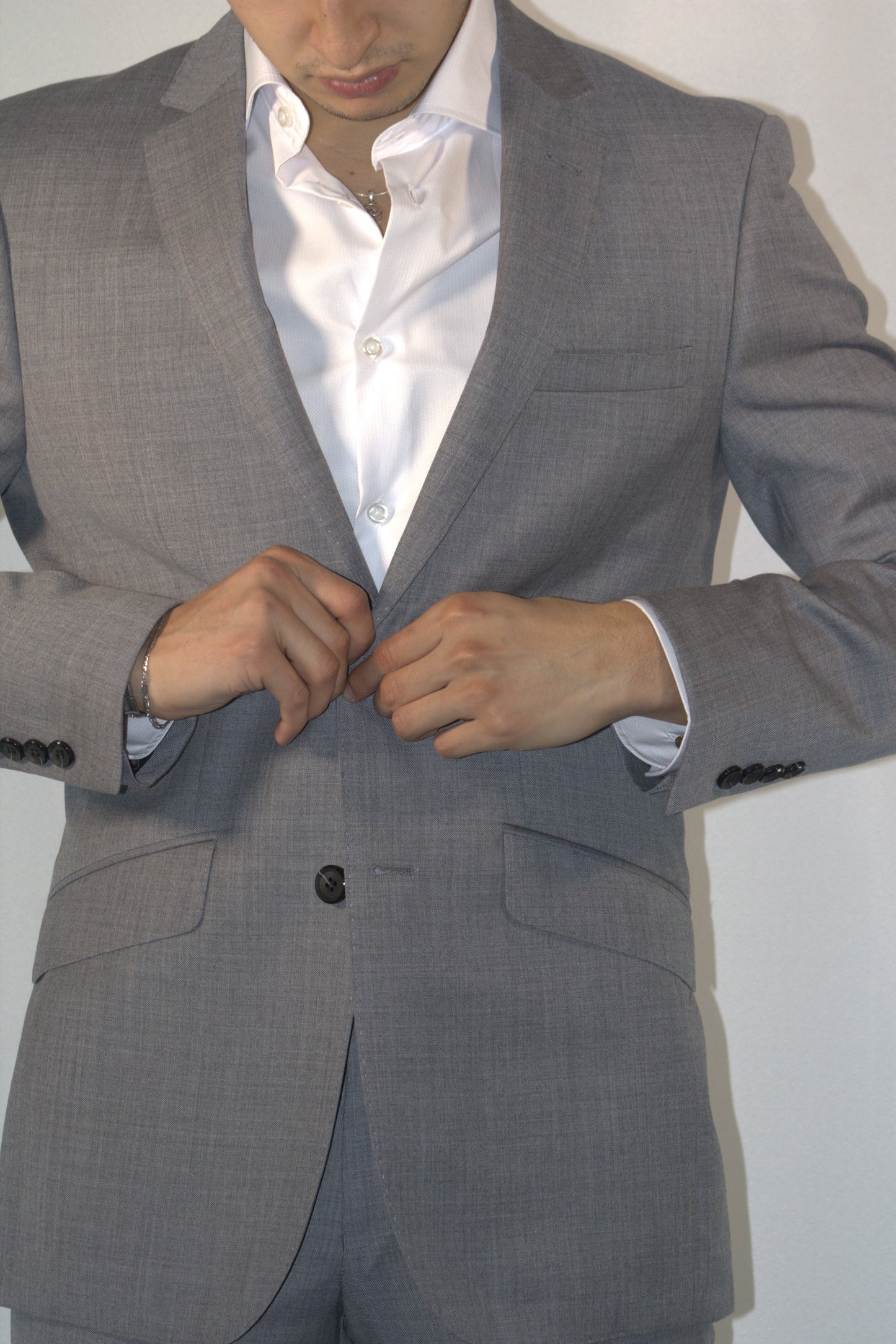 WOOL PLATINUM GREY SUIT