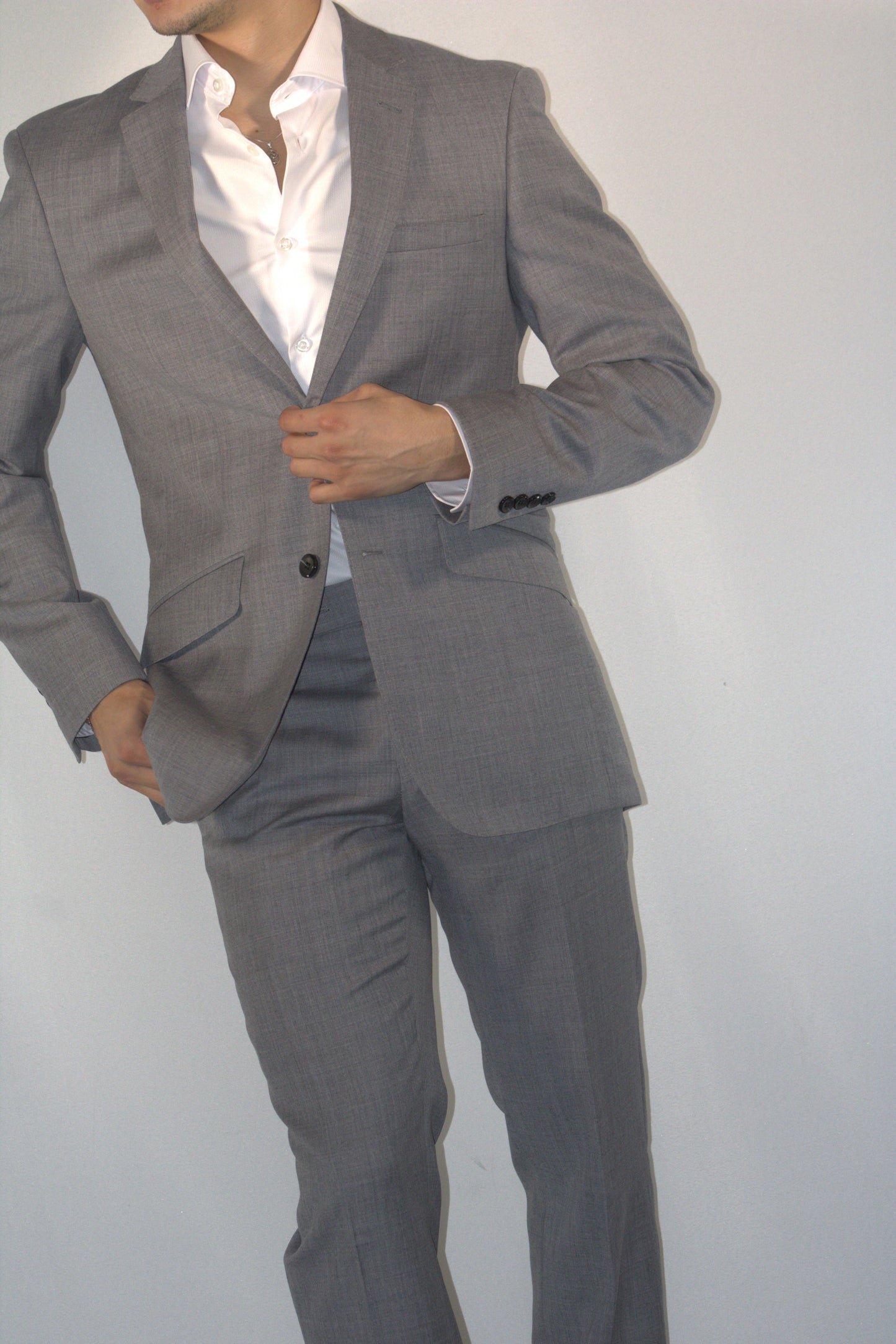 WOOL PLATINUM GREY SUIT