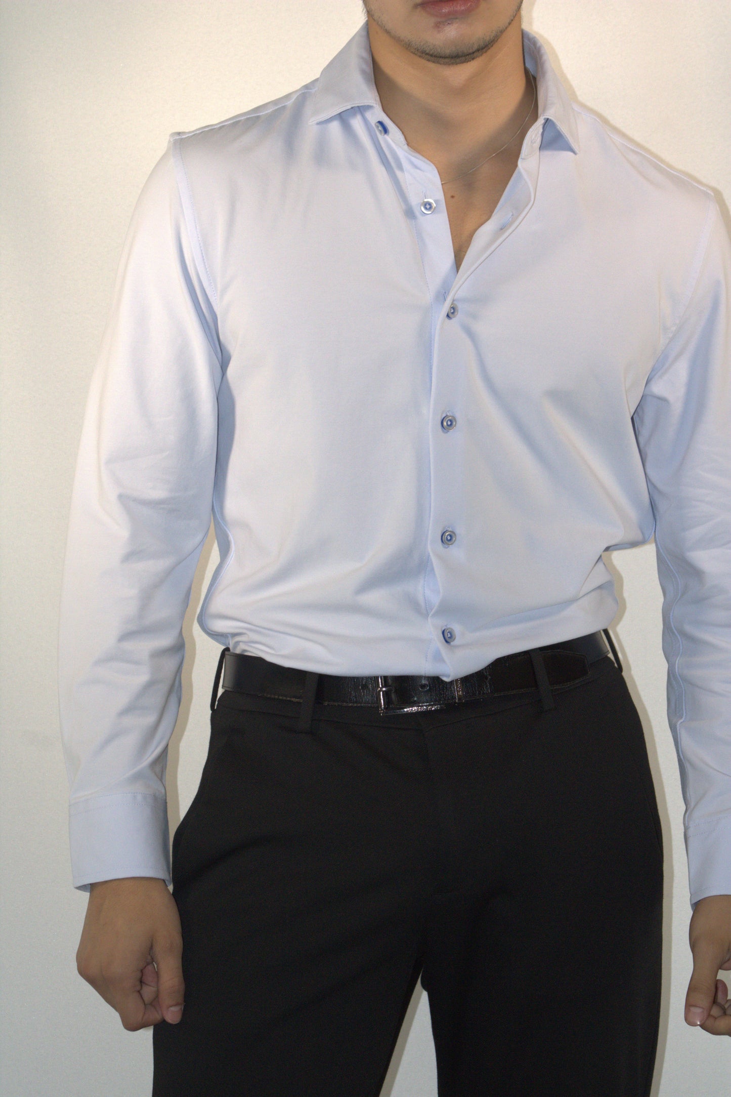 STRETCH COTTON LIGHT BLUE SHIRT