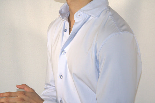 STRETCH COTTON LIGHT BLUE SHIRT
