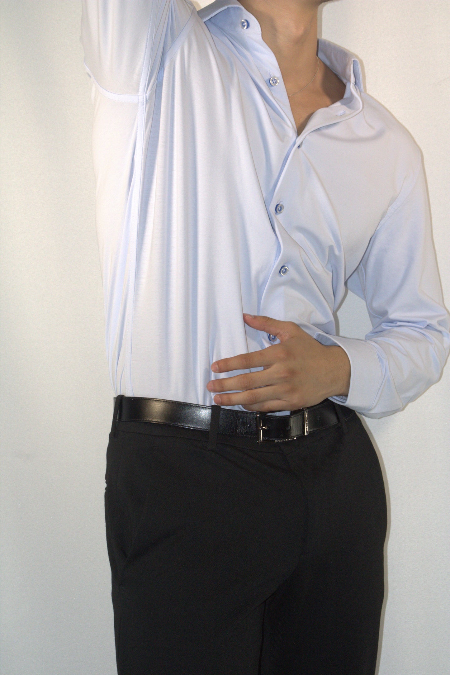 STRETCH COTTON LIGHT BLUE SHIRT