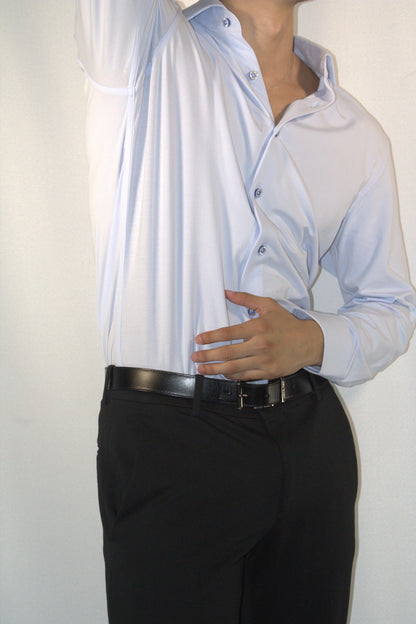 STRETCH COTTON LIGHT BLUE SHIRT