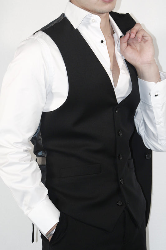 WOOL VEST BLACK