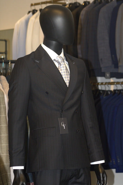 WOOL NOIR PIN STRIPE DOUBLE BREASTED