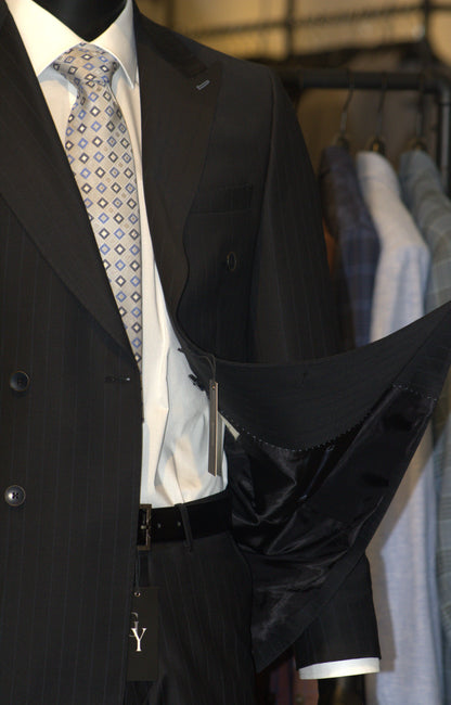 WOOL NOIR PIN STRIPE DOUBLE BREASTED