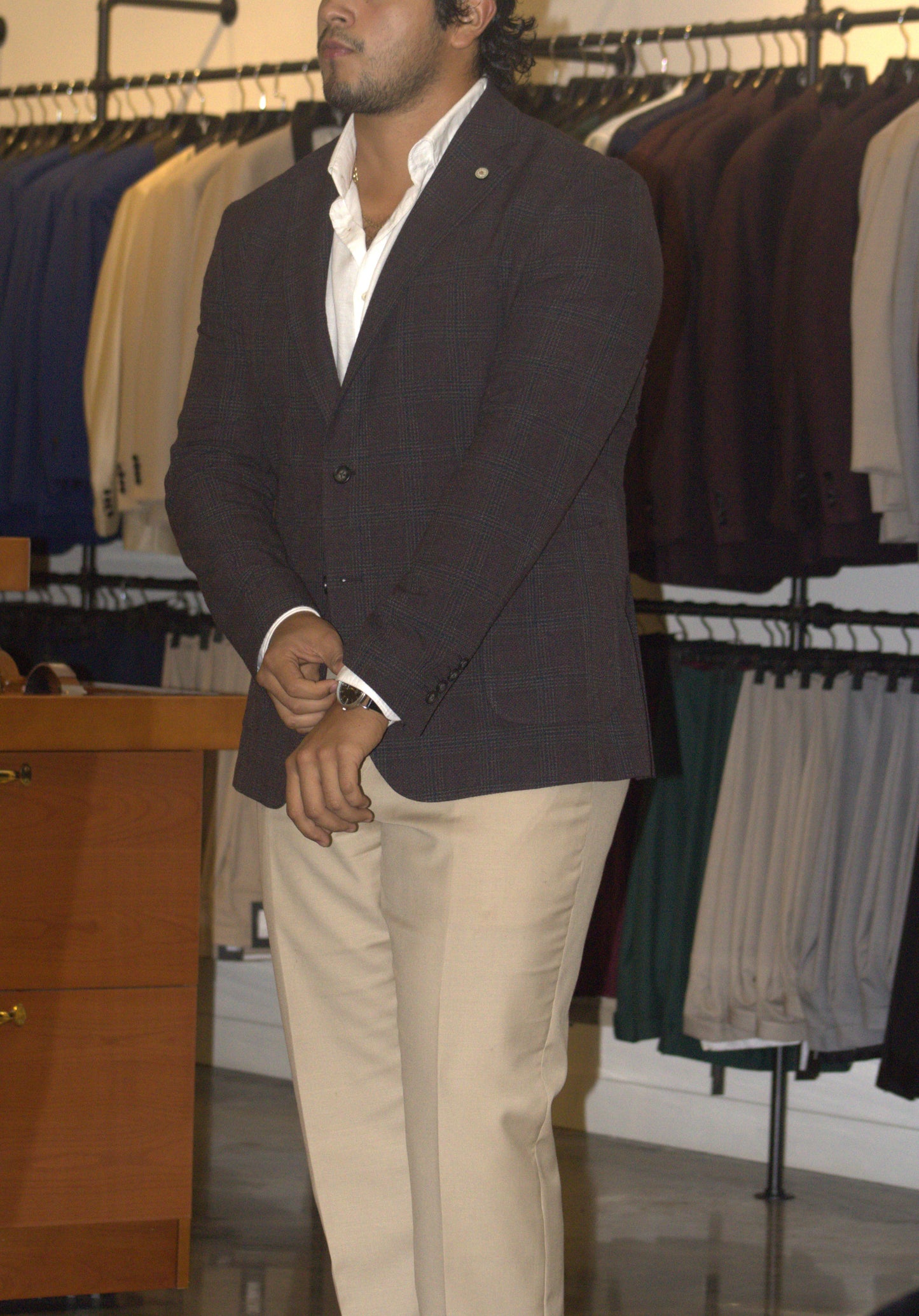 BROWN TEXTURE BLAZER