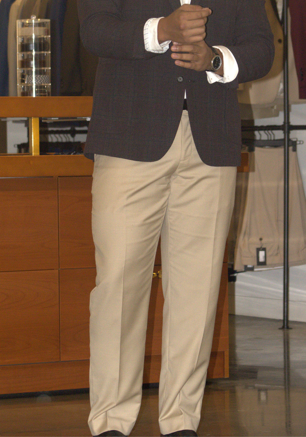 PANTALON CAMEL EN LANA