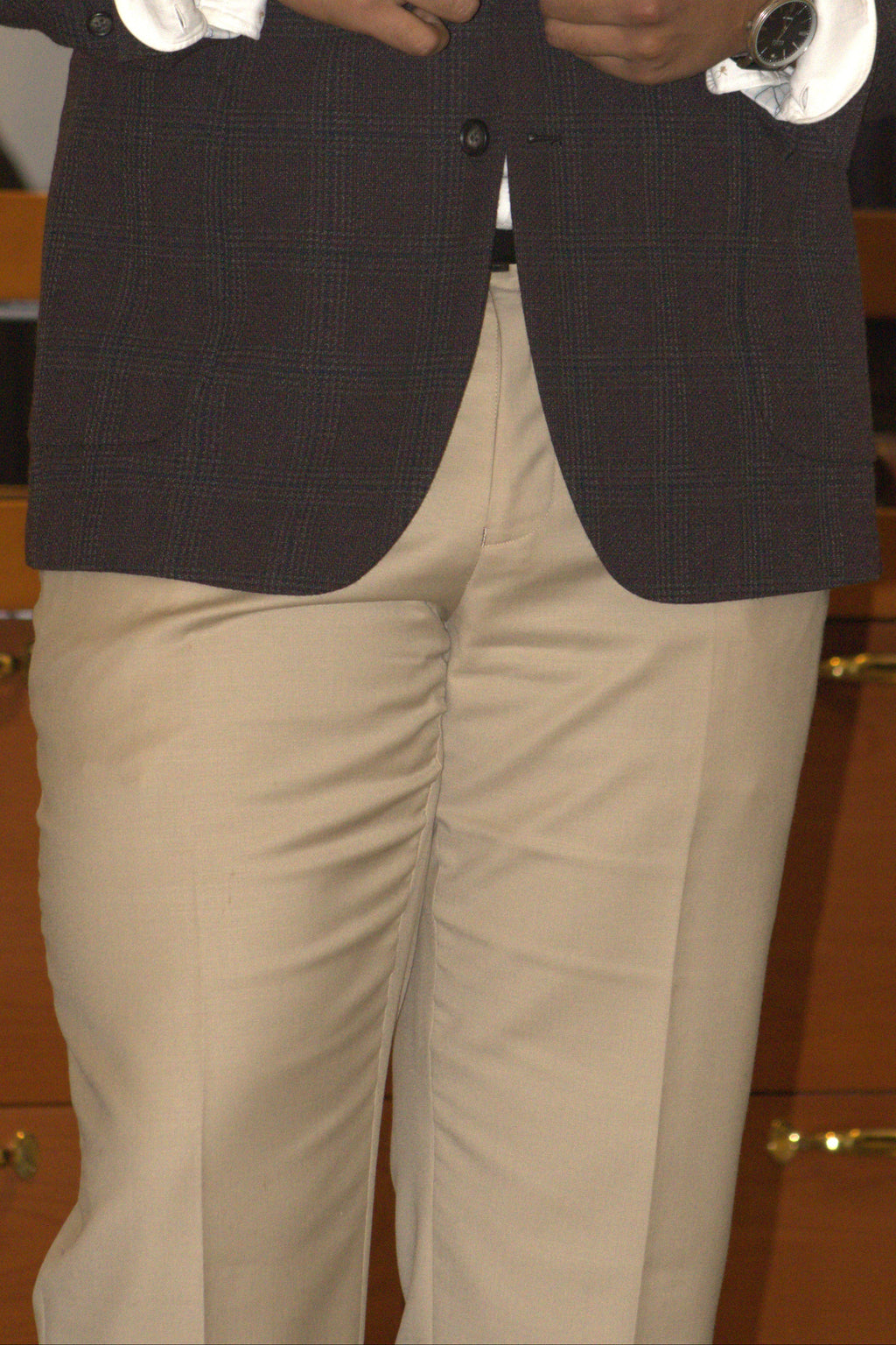 PANTALON CAMEL EN LANA