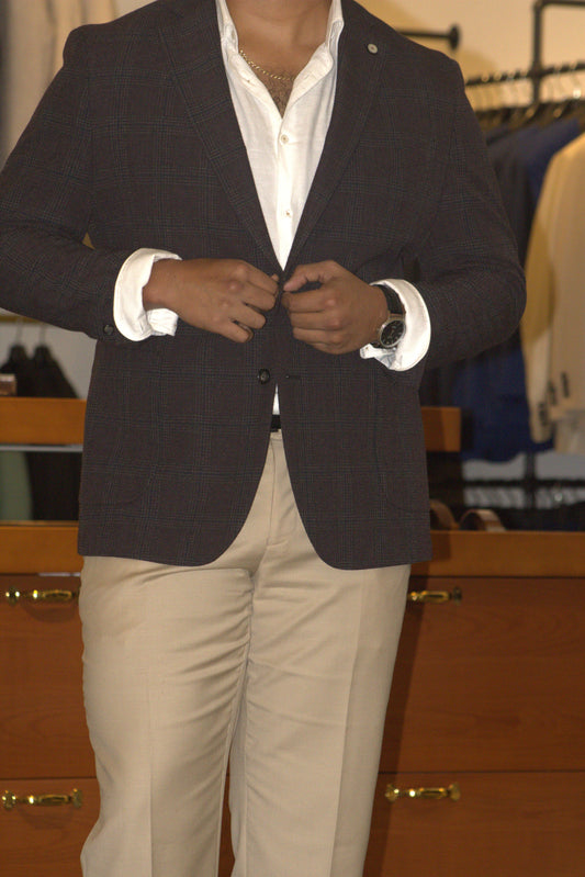 BROWN TEXTURE BLAZER
