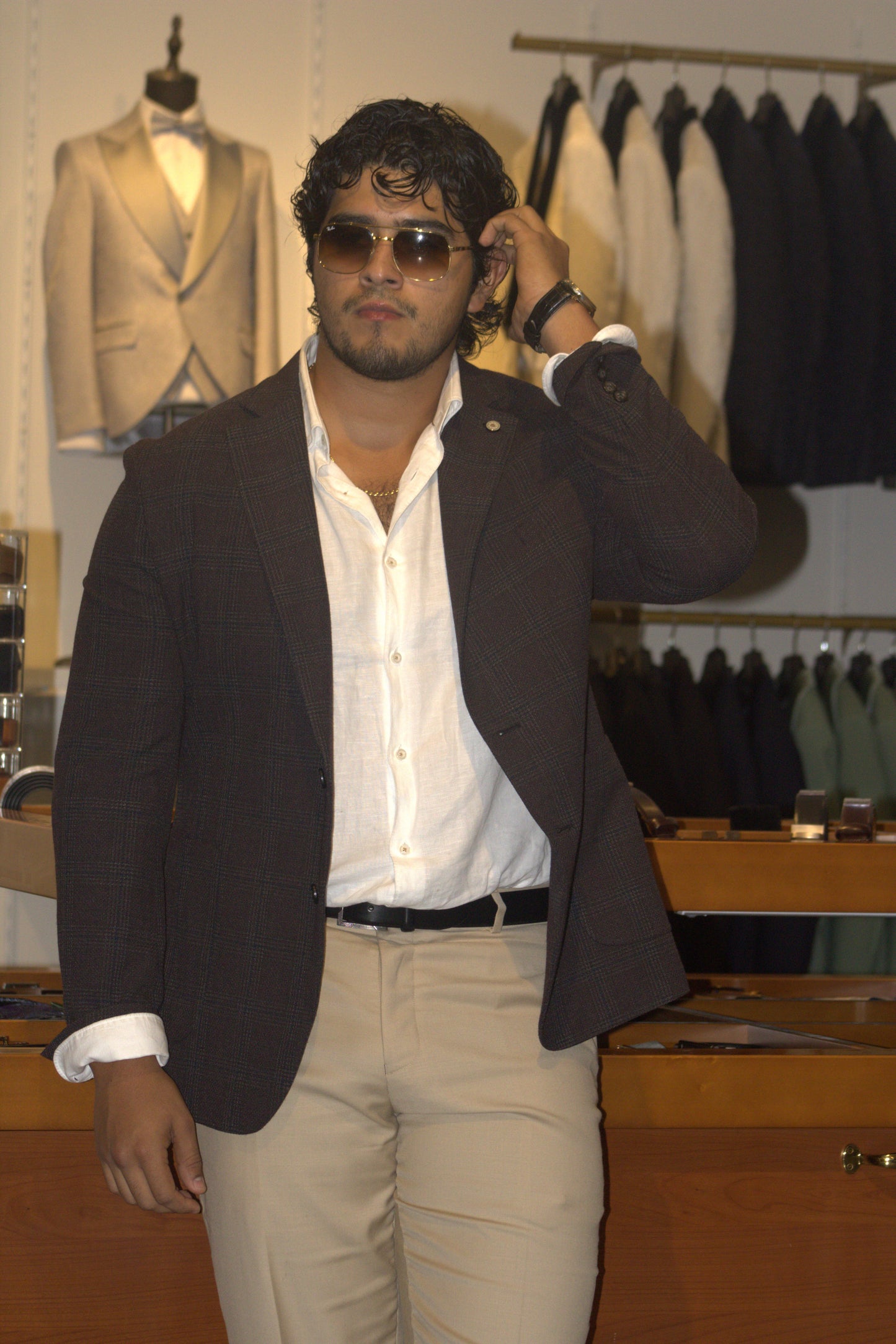 BROWN TEXTURE BLAZER