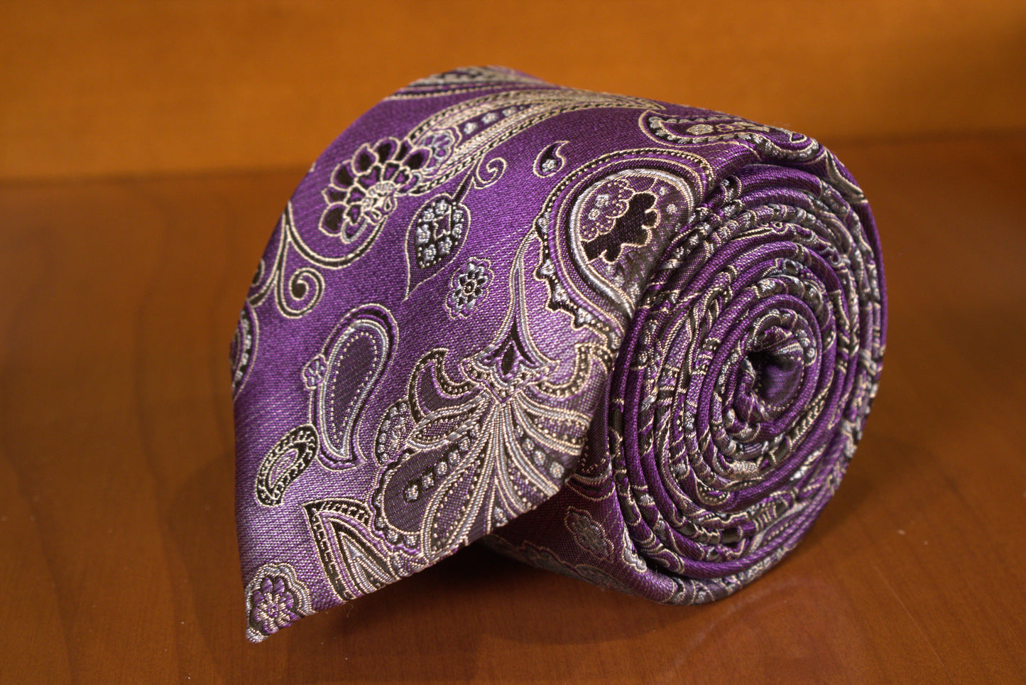 SILK TIE PATTERN PURPLE