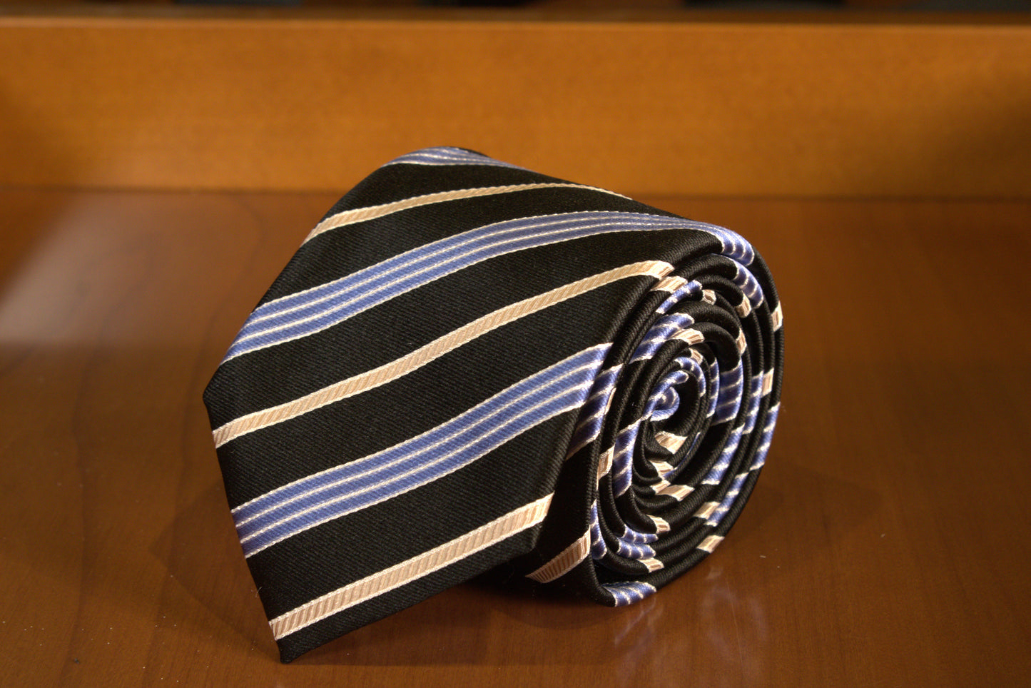 SILK TIE BLUE NOIR PATTERN