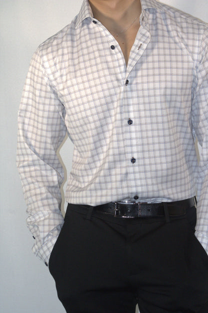 SWISS PATTERN WHITE SHIRT